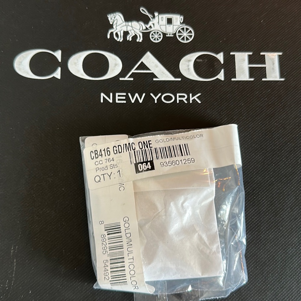 NWT Coach Pavé Rexy Huggie Earrings Dinosaur Crystal Rainbow Hanging Hoop Post - Picture 4 of 9